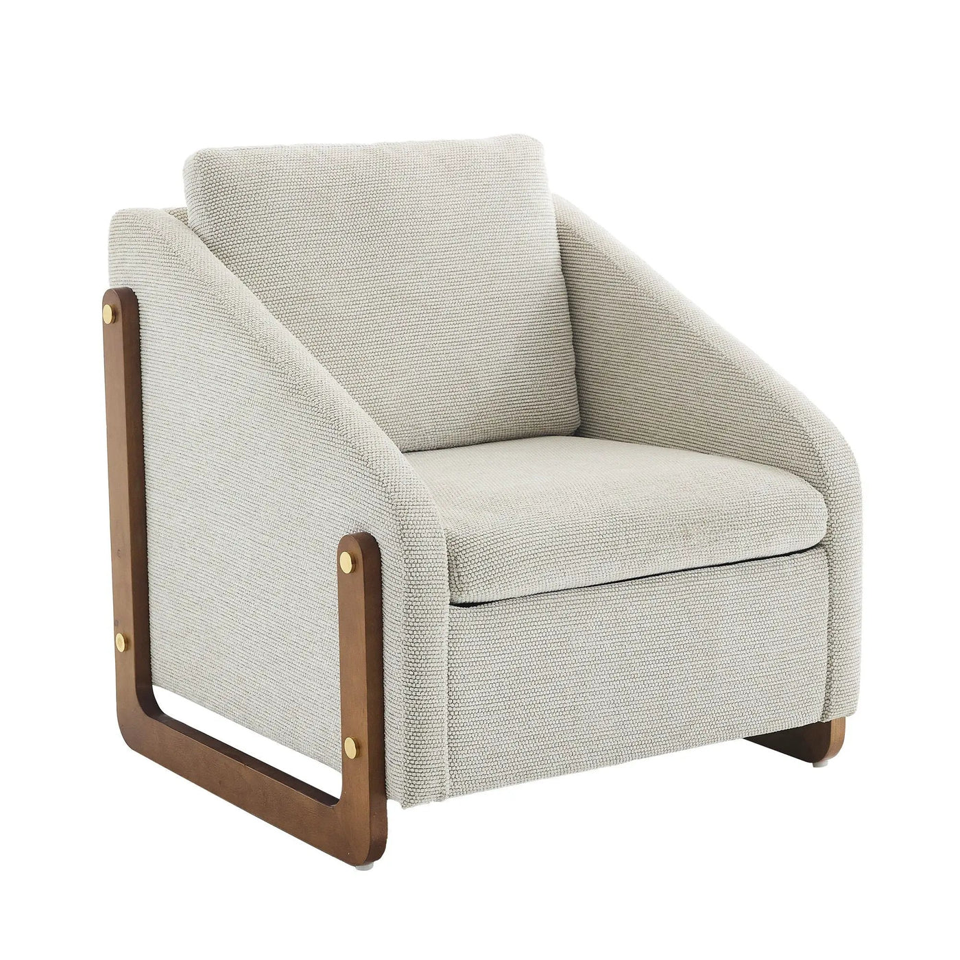 Modern Upholstered Armchair With Wooden Side Frame by HouseOfZazla