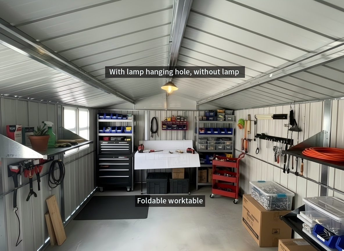 12x10 ft Metal Garden Shed Outdoor Storage by HouseOfZazla