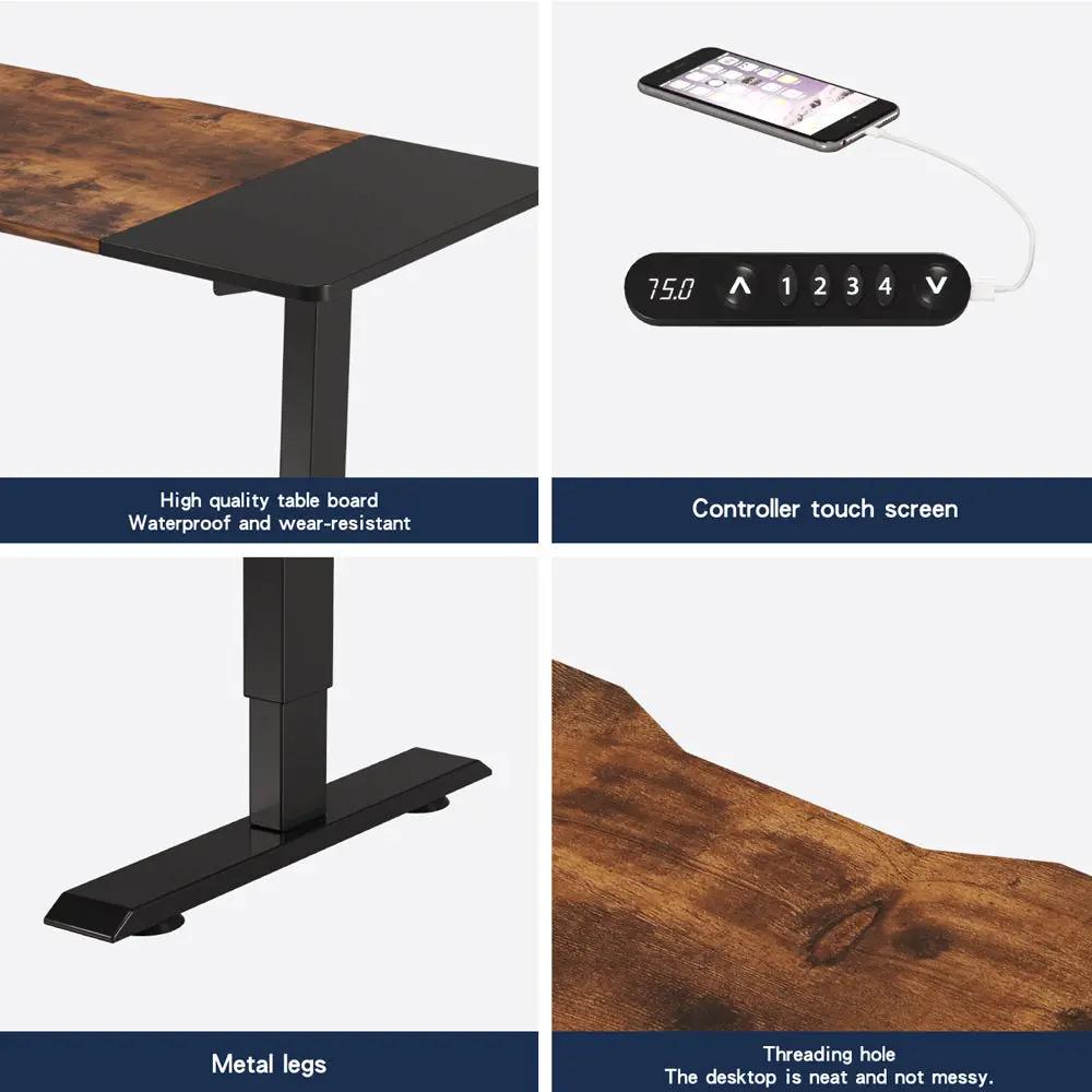 55"×24" Black & Rustic Electric Standing Desk by HouseOfZazla