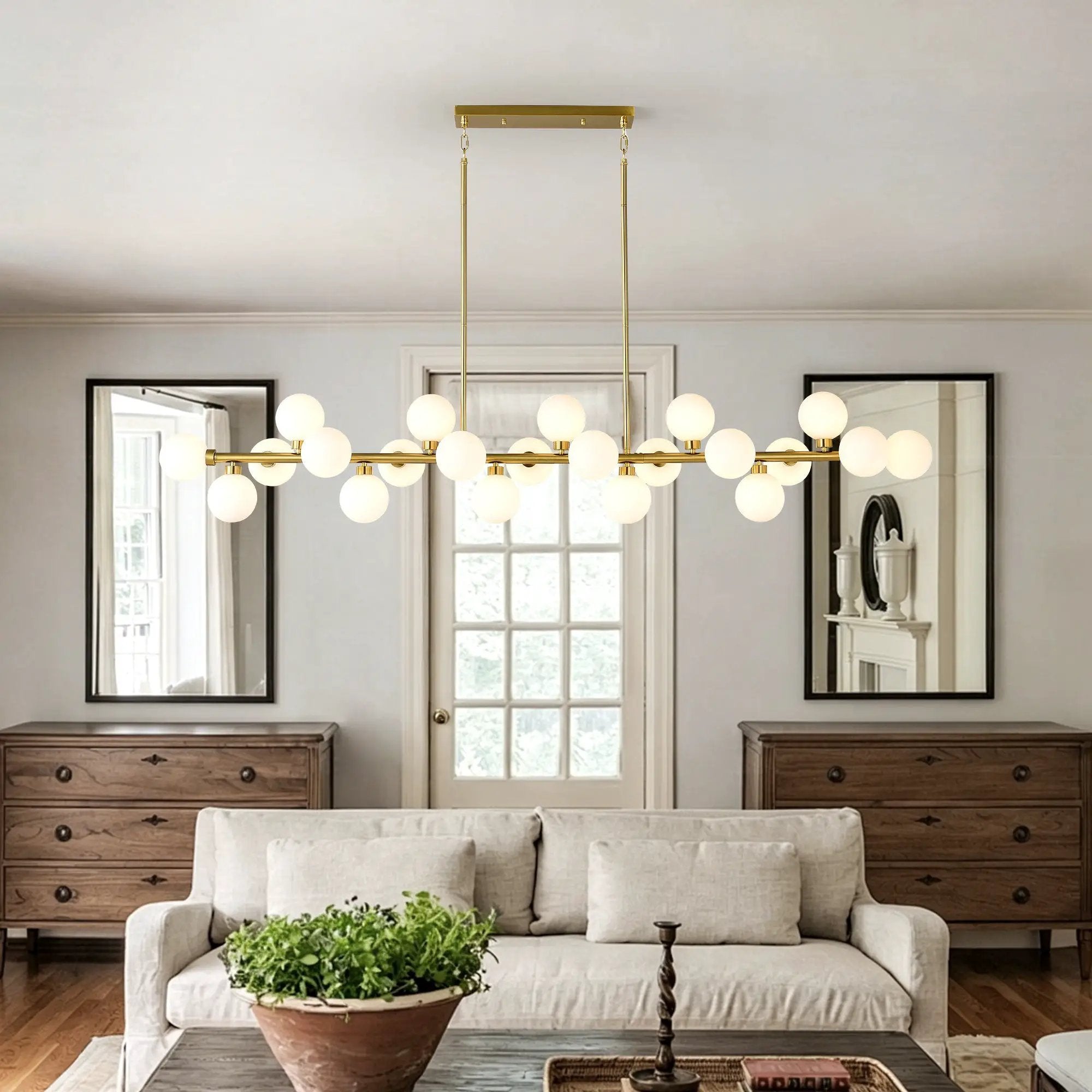 75.6'' Large Pendant Lamp with Opal Glass Shade by HouseOfZazla