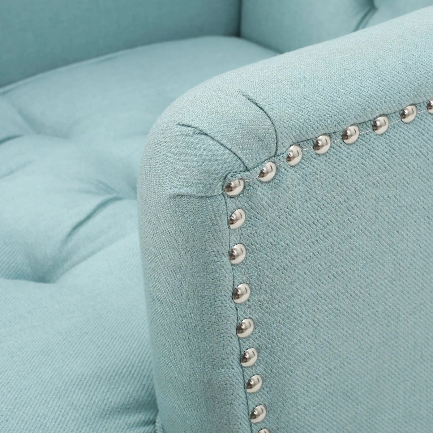 Harrison Tufted Club Chair with Button Tufted Back and Birch Wood Legs by HouseOfZazla