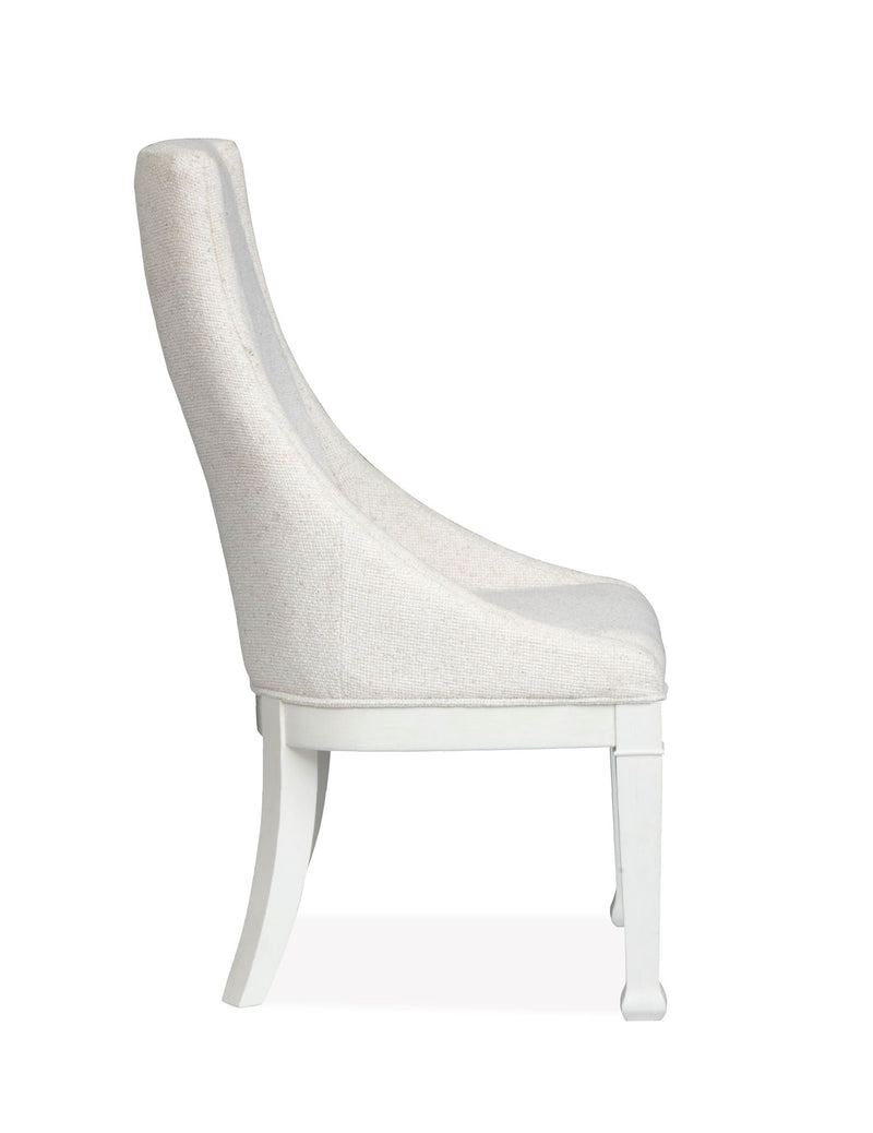 Kingston - Upholstered Host Chair (Set of 2) - Whisper White And Cerused Nutmeg, photo 5 of 7