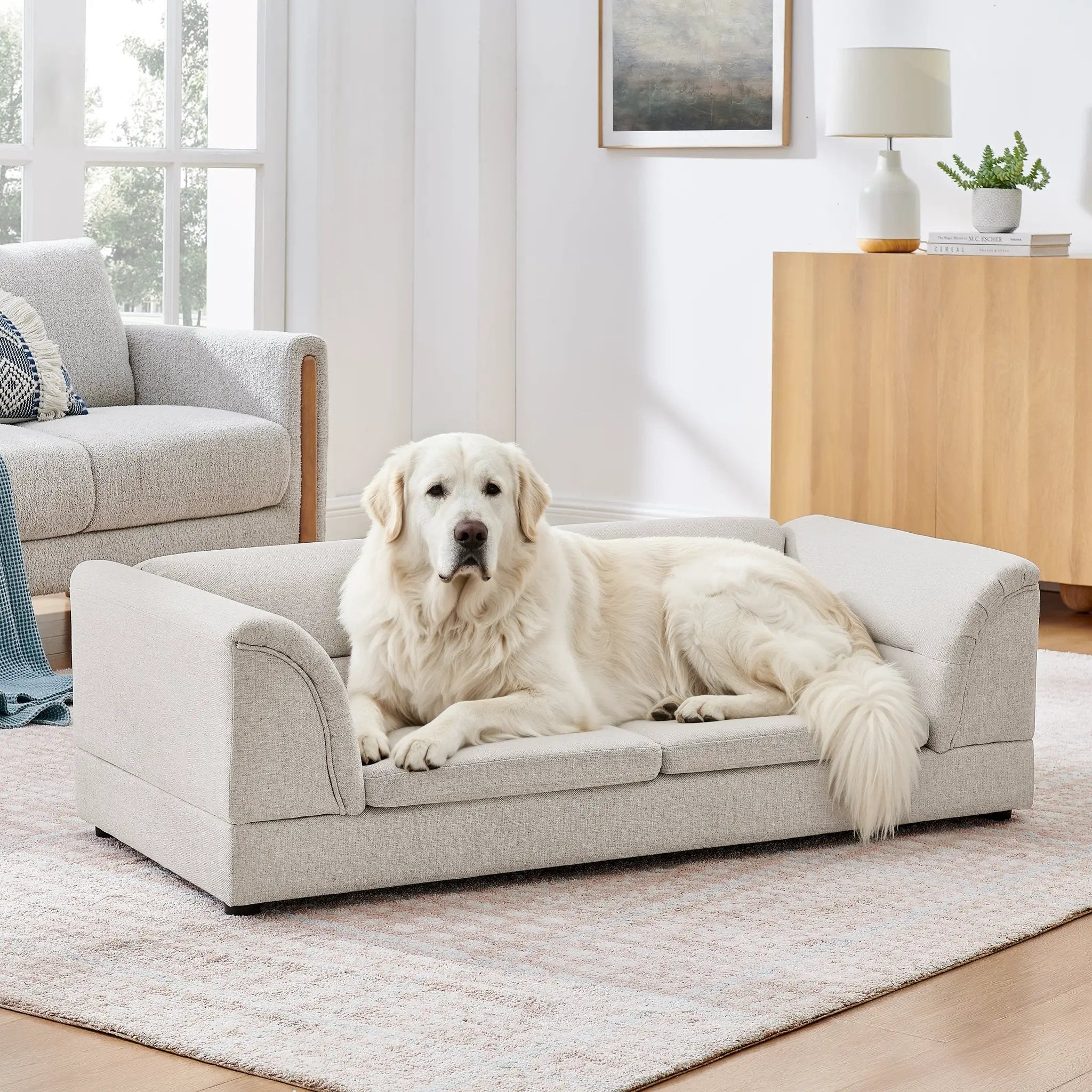 Oversized Pet Sofa, Curved Armrest Rectangular Dog Sofa by HouseOfZazla