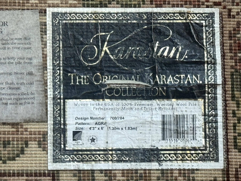 Karastan Rug 4x6, Agra #704, Original 700 Series, Vintage Wool Pile Discontinued Karastan Carpet by Jewel Rugs