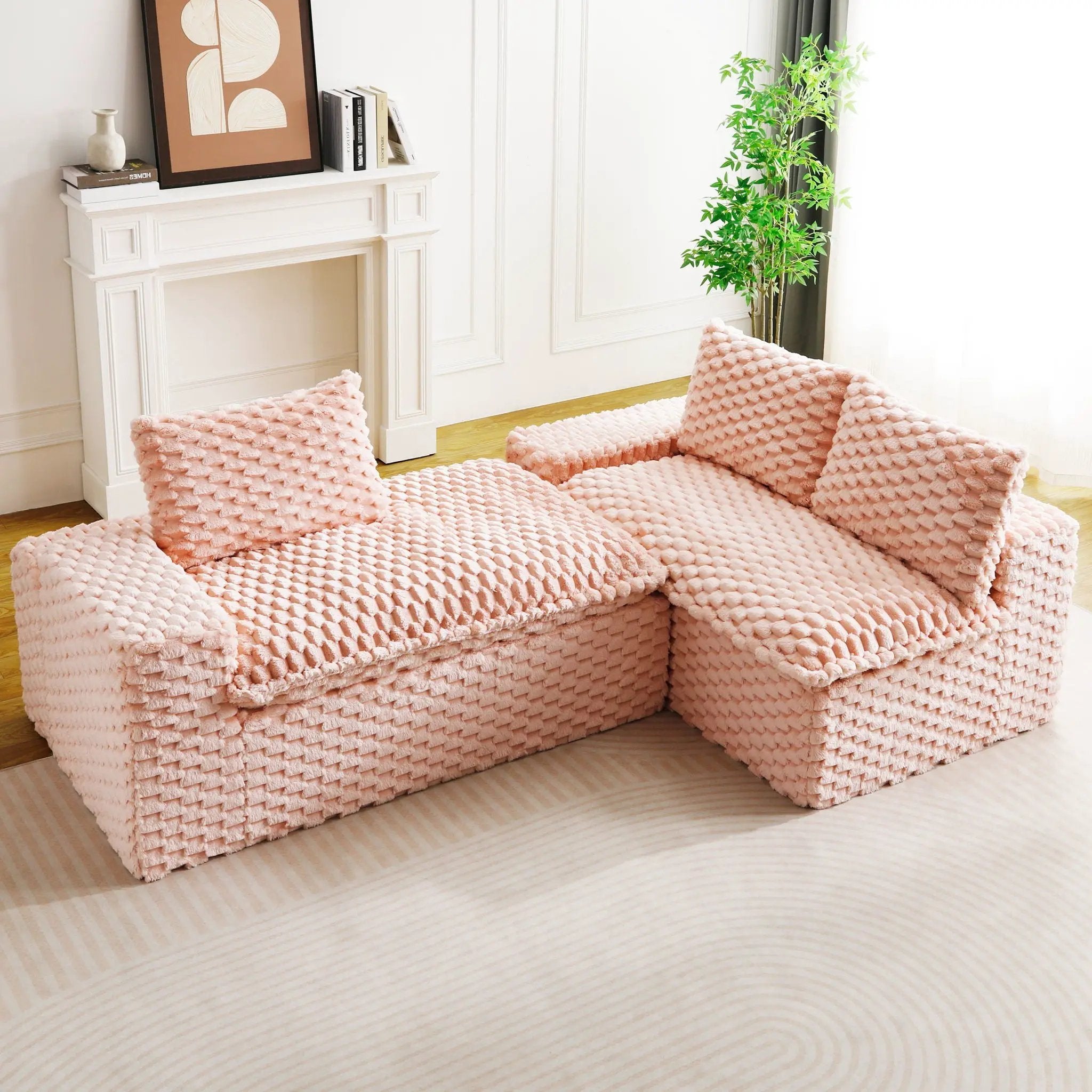 Modular Sofa, Convertible Twin Seat With Chaise Lounge by HouseOfZazla