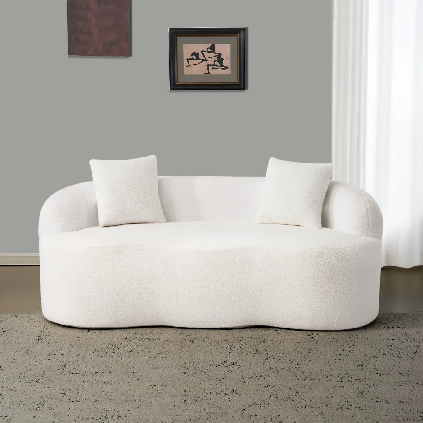 Curved Loveseat Sofa With Round Armrest by HouseOfZazla