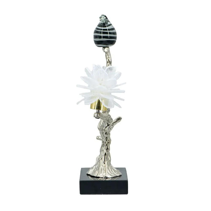 Aluminum Candle Holder With Marble Stand by Unique Piece Furniture