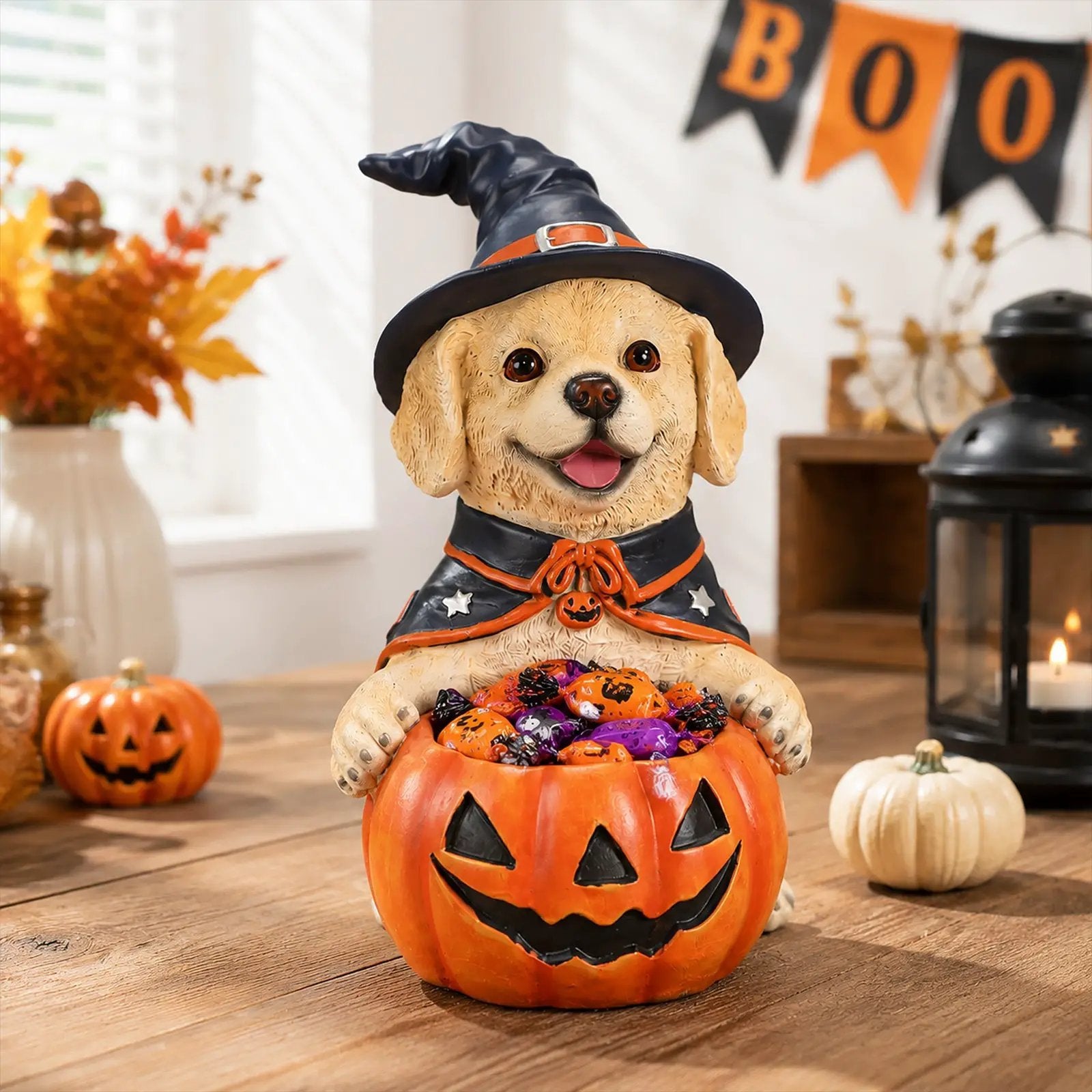 Halloween Labrador Retriever Witch Puppy Figurine by HouseOfZazla