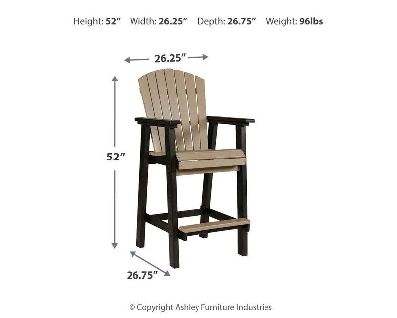 Fairen Trail - Tall Barstool (Set of 2) - Black / Driftwood by Unique Piece Furniture