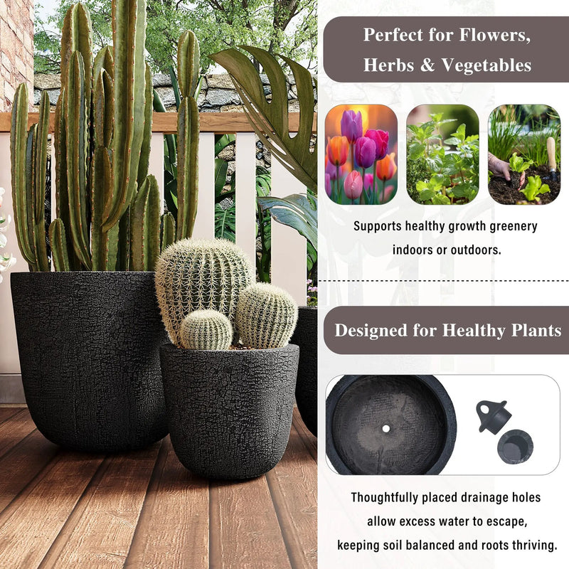 U_STYLE Lightweight MGO Planter Set of 3 by HouseOfZazla