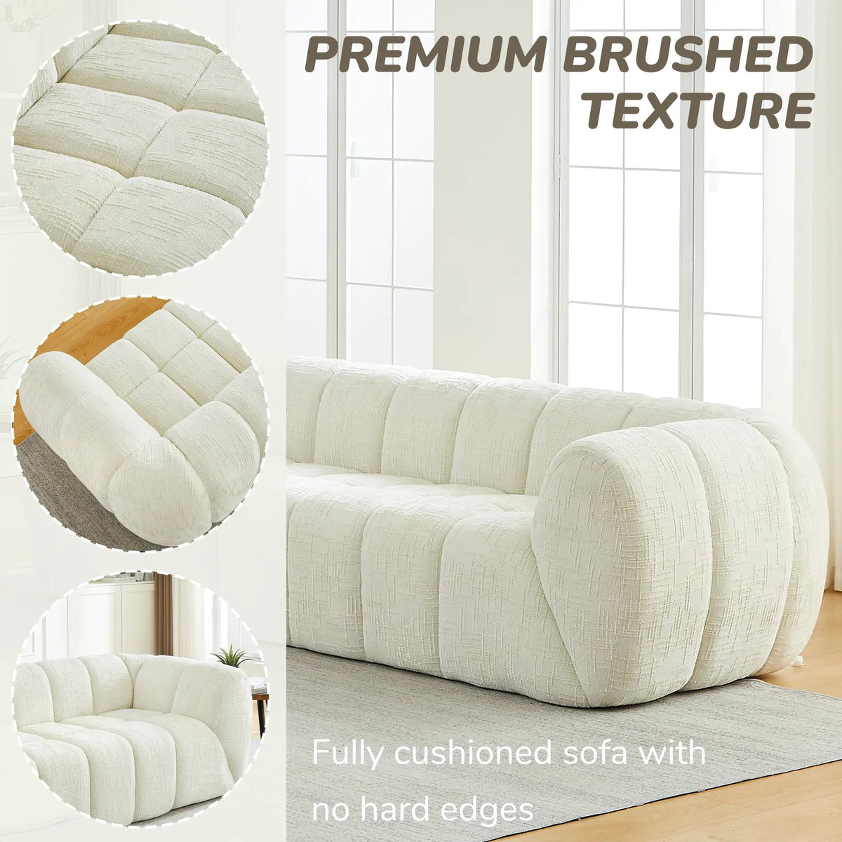 Chenille Pure Foam Sofa by HouseOfZazla