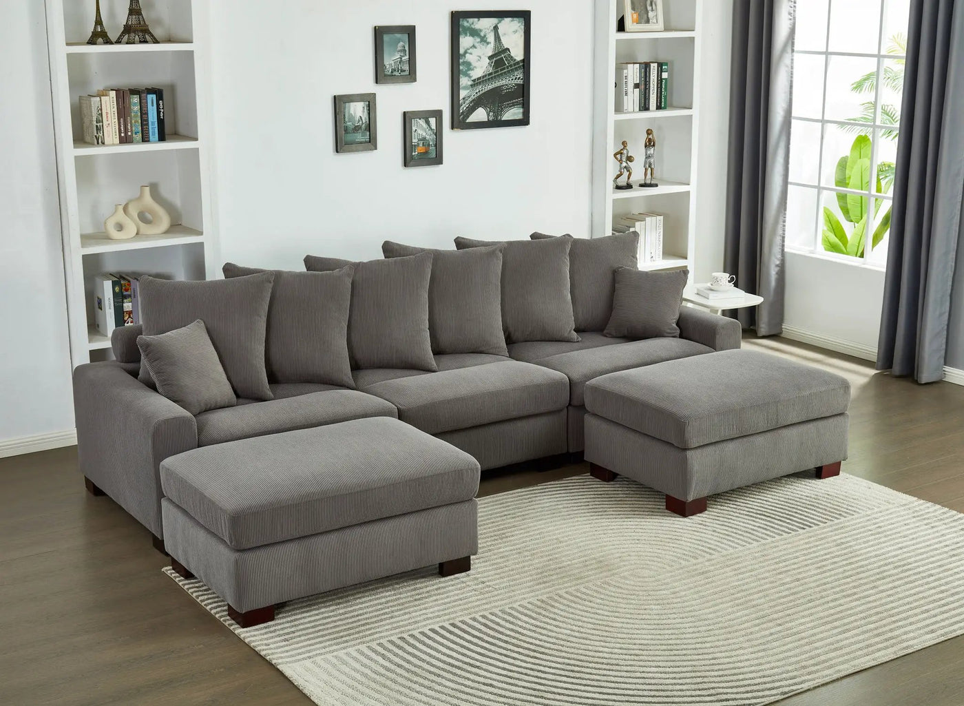 5 Seater Oversized Convertible L & U Shaped Couch by HouseOfZazla