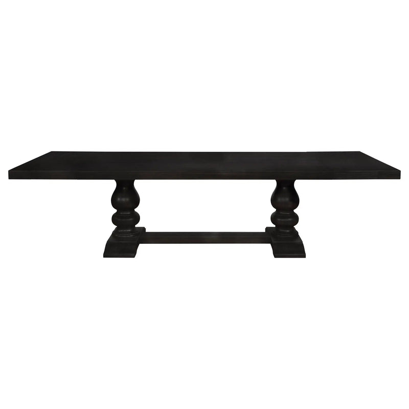 Phelps 123-inch Extension Leaf Dining Table Distressed Noir by Unique Piece Furniture