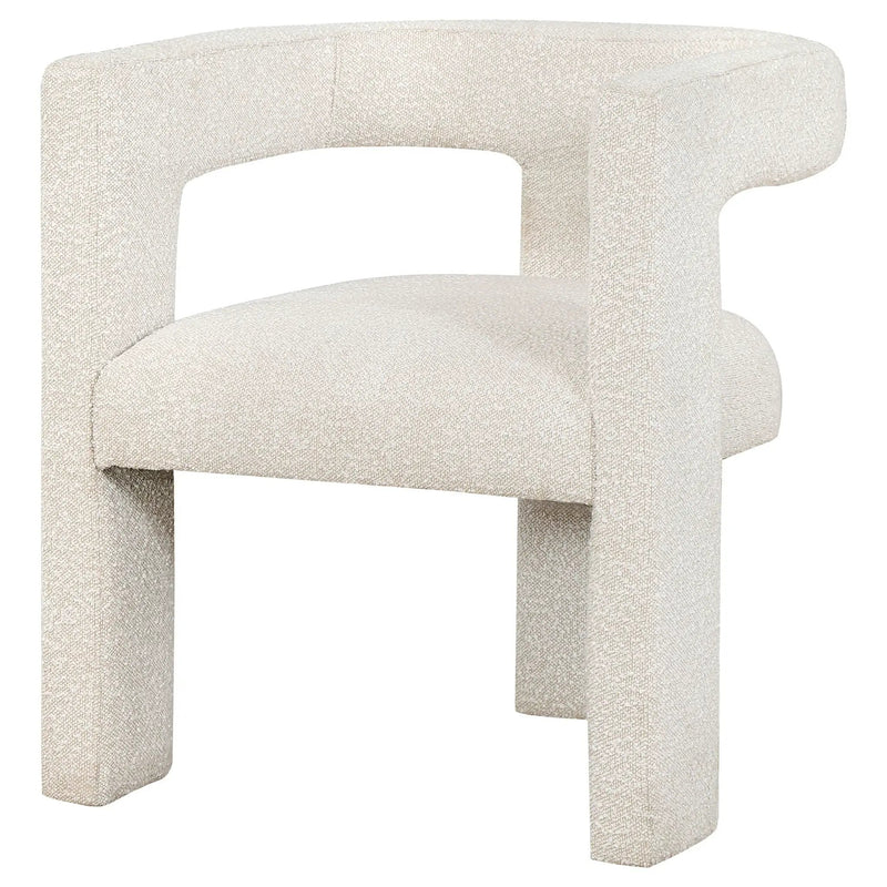 Petra Boucle Upholstered Accent Side Chair White by Unique Piece Furniture