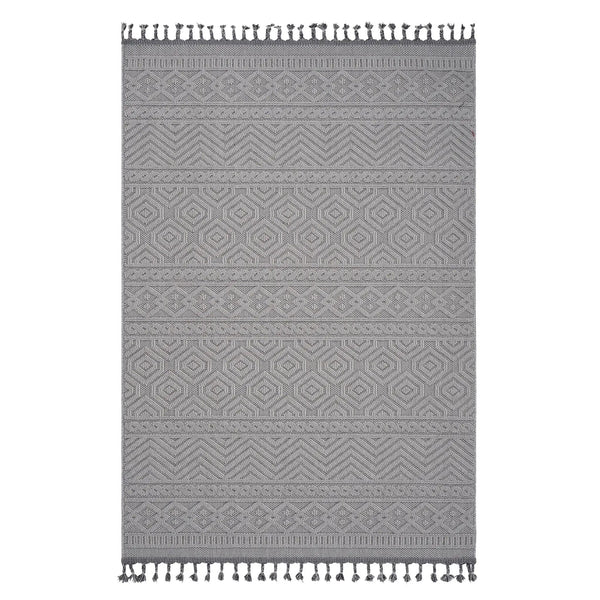 Guros - 6' X 9' Geometric Indoor / Outdoor Area Rug - White