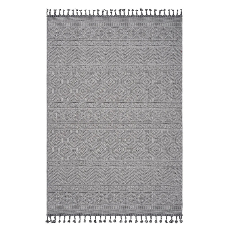 Guros - 6' X 9' Geometric Indoor / Outdoor Area Rug - White by HouseOfZazla