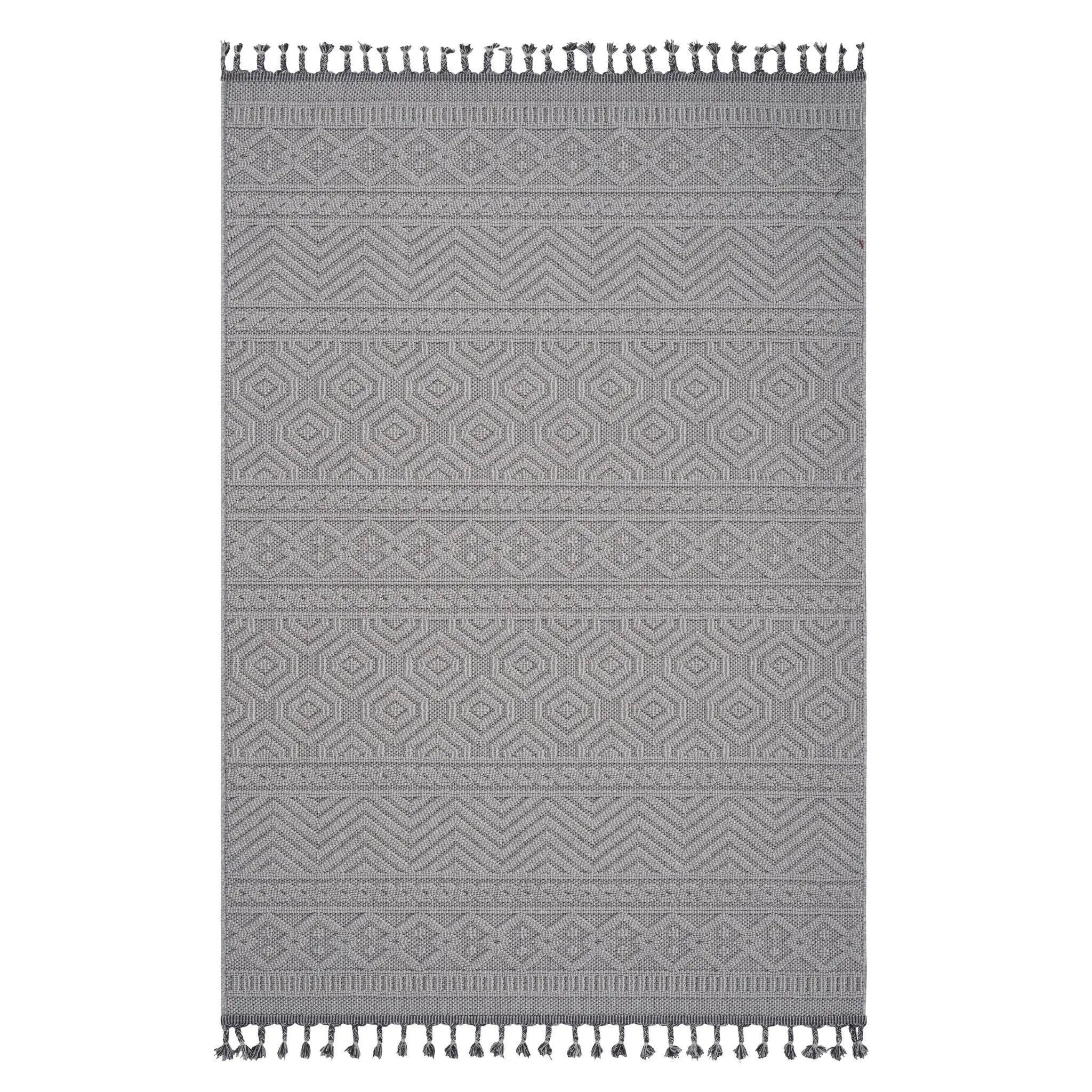 Guros - 8' X 10' Geometric Indoor / Outdoor Area Rug - White by HouseOfZazla