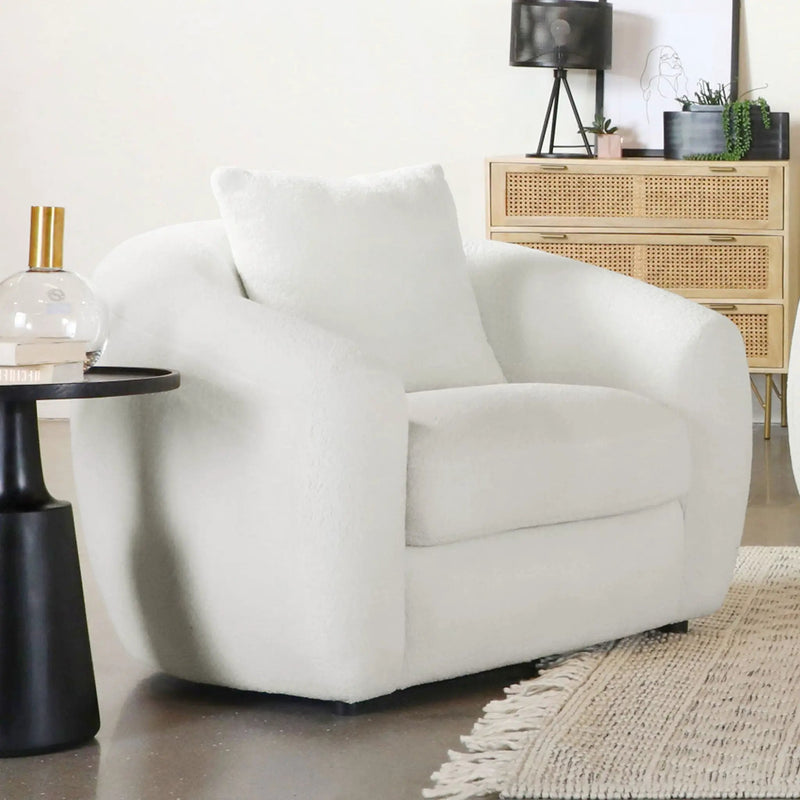Isabella Faux Sheepskin Upholstered Accent Chair Natural by Unique Piece Furniture