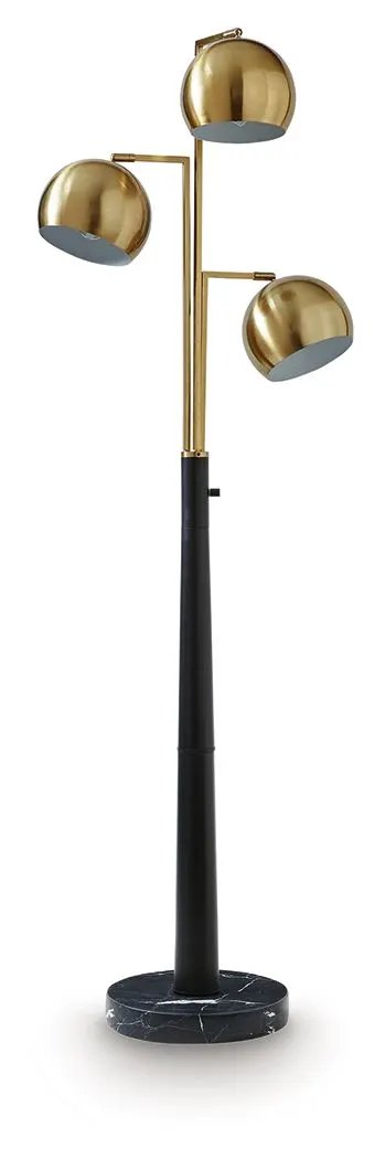 Sorcha - Metal Floor Lamp - Gold Finish / Black by Unique Piece Furniture