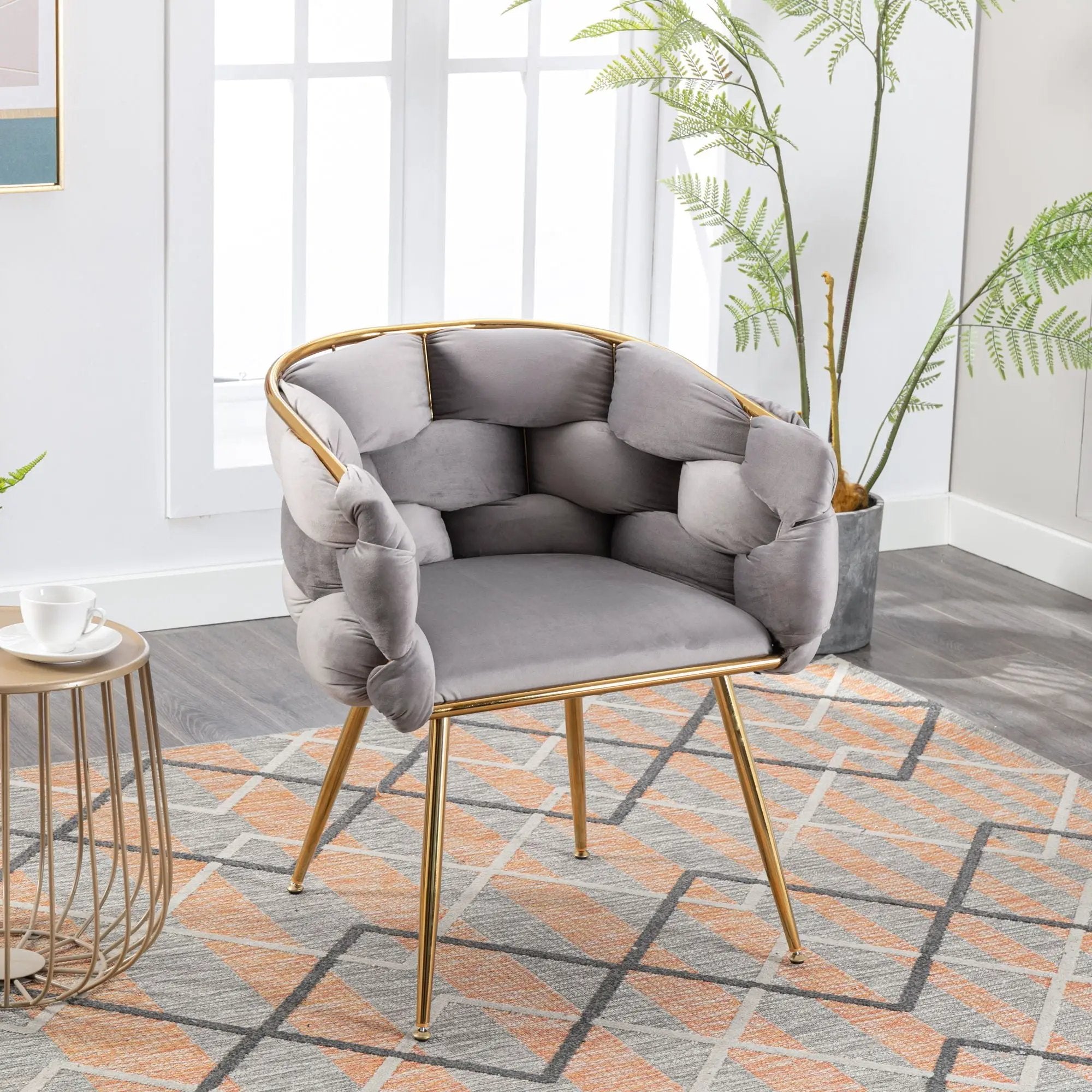 Luxury Modern Simple Leisure Single Sofa Chair Bedroom Lazy Person Household Dresser Stool Manicure Table Back Chair by Unique Piece Furniture