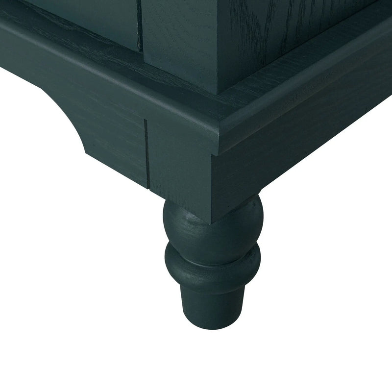 Hollow Carved 2 Door Accent Cabinet With Adjustable Shelf, Sideboard Buffet For Entryway, Living Room Or Bedroom - Blackish Green by HouseOfZazla