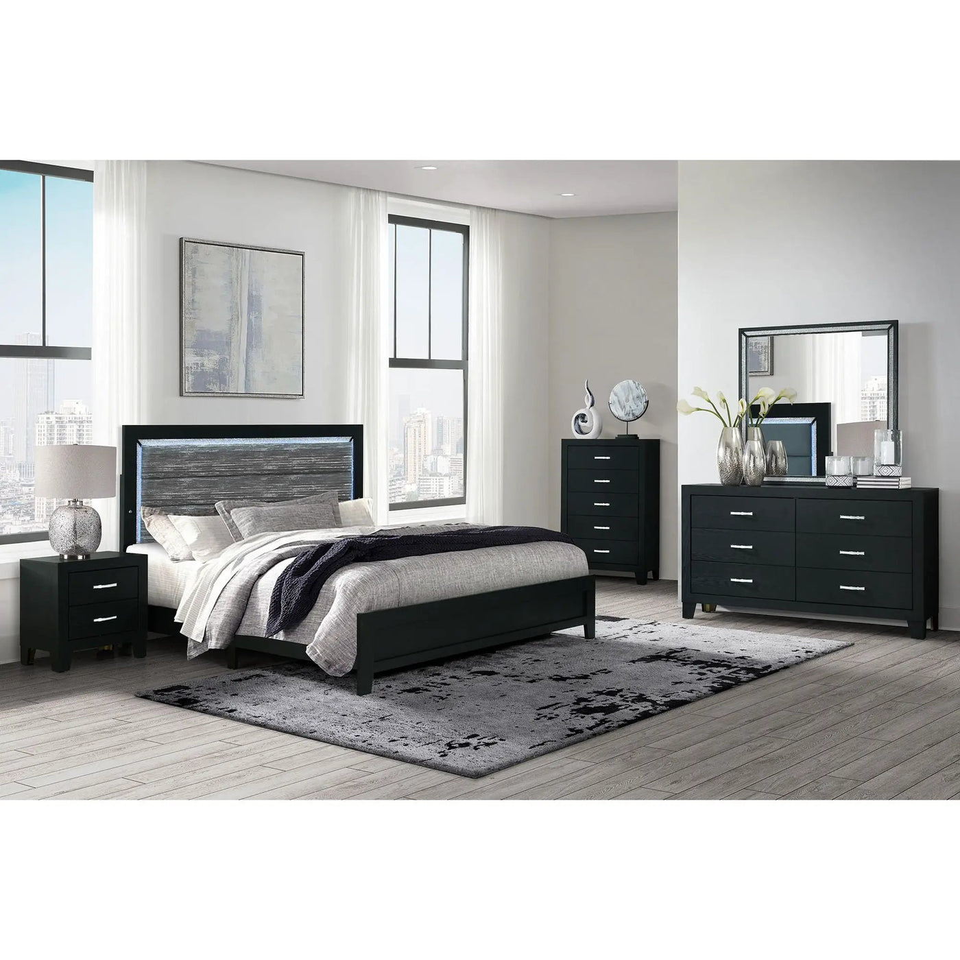 Carlos - Modern Design Bed With LED by HouseOfZazla