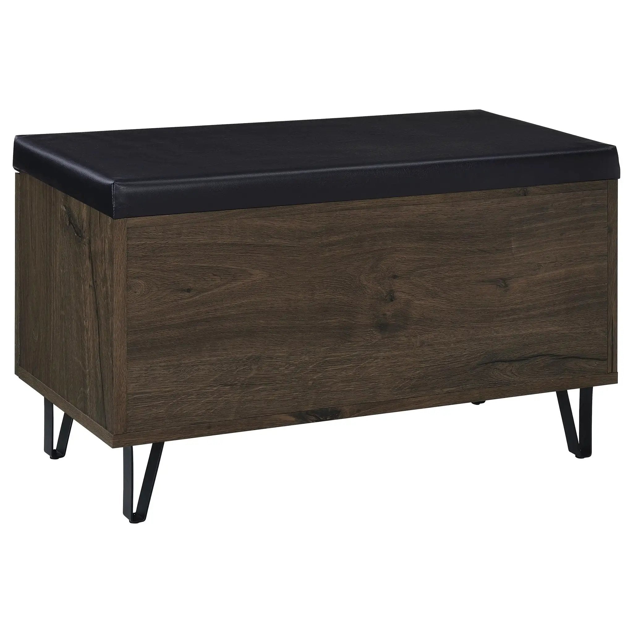 Brixton 2-door Padded Entryway Shoe Storage Bench Smoked Oak by Unique Piece Furniture