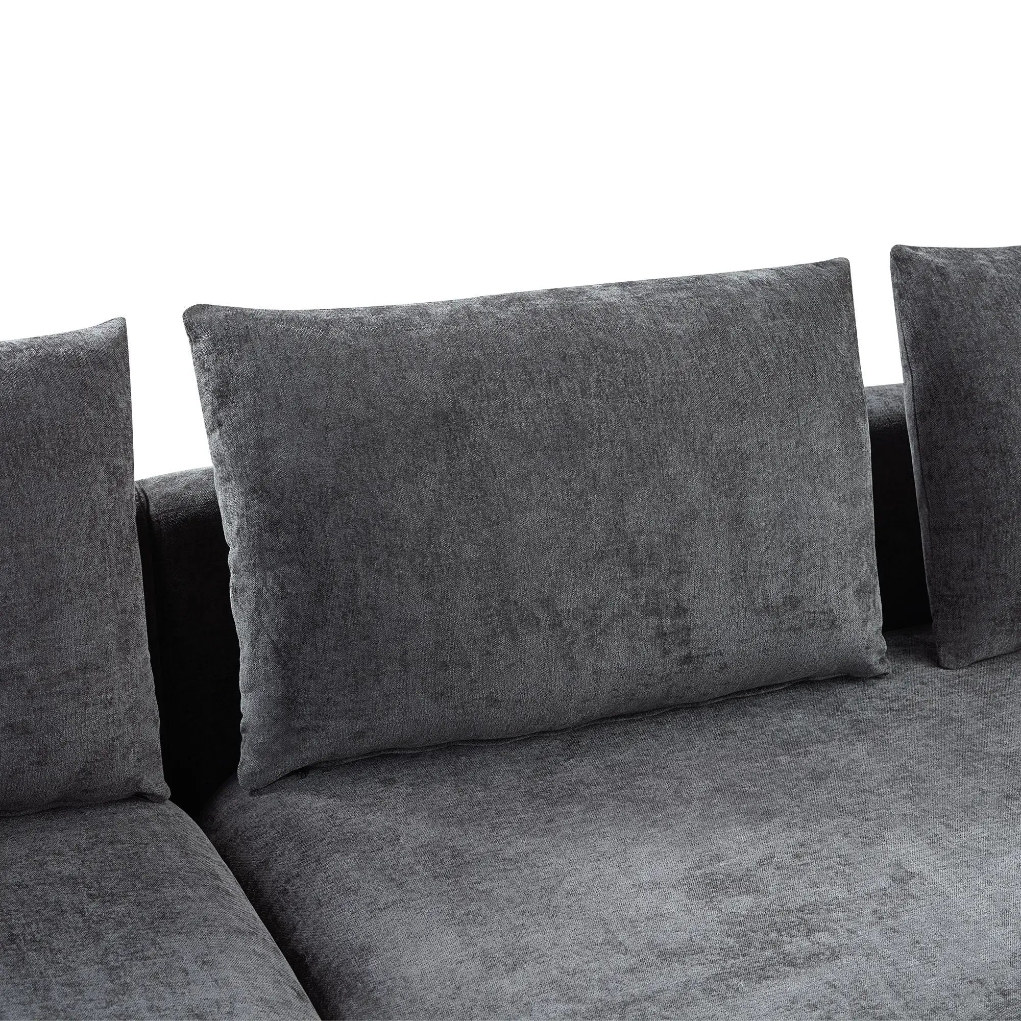 Modern L Shaped Sectional Sofa With Upholstery And Wooden Storage by HouseOfZazla