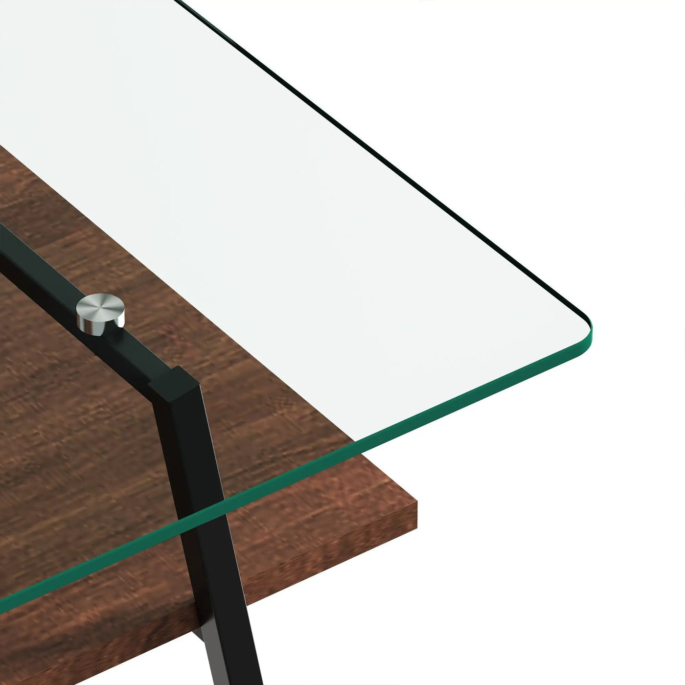 Rectangle Coffee Table, Tempered Glass Tabletop With Metal Legs, Modern Table For Living Room by HouseOfZazla