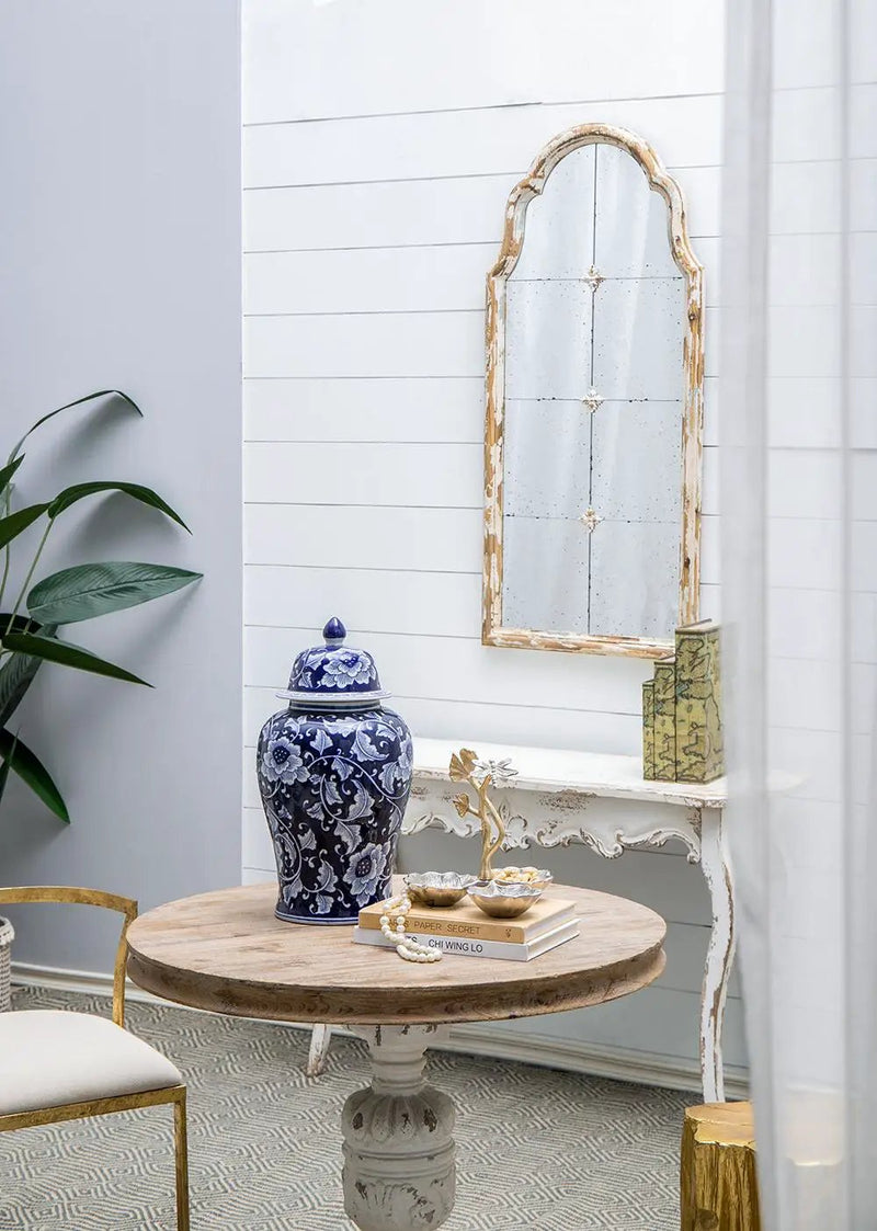 9.5x9.5x18" Porcelain Decorative Ginger Jar by HouseOfZazla