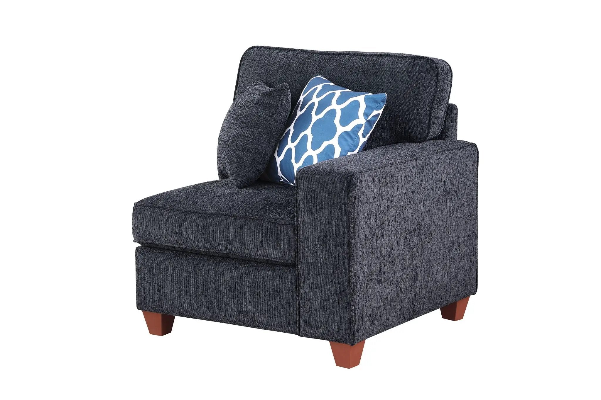 Lily - Sectional Sofa With Ottoman - Black by HouseOfZazla