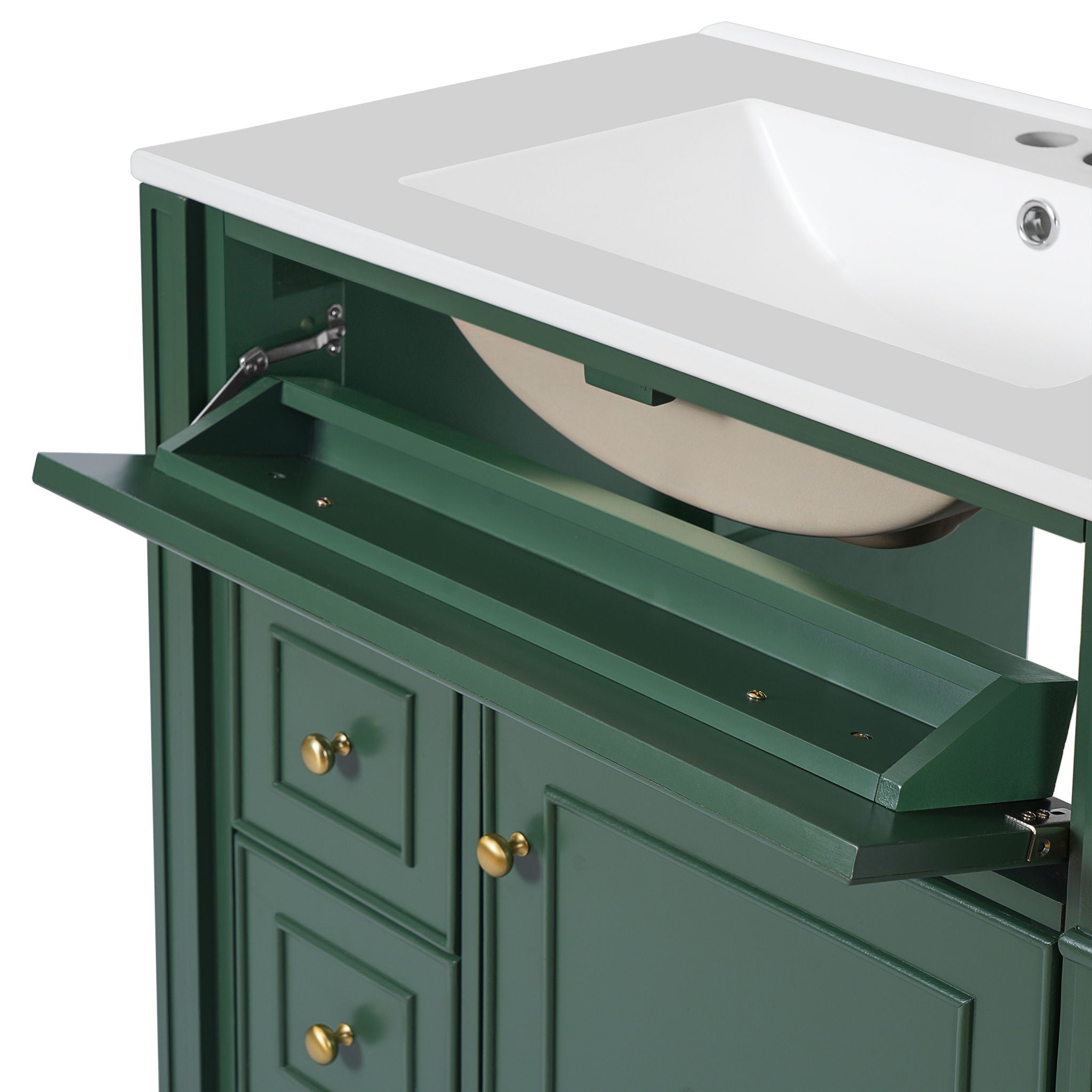 Bathroom Vanity Cabinet With Sink, Soft Close Doors With Door Organizer by HouseOfZazla