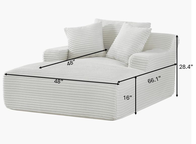 Cloudline - Oversized Chaise Lounge, Modern Comfy Couch With Full Foam Cushioning, Cozy Sleeper Sofabed by HouseOfZazla