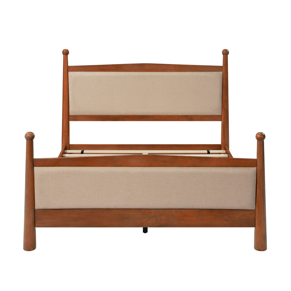 Queen Size Upholstered Platform Bed Frame with Wooden Slat Support, photo 6 of 10