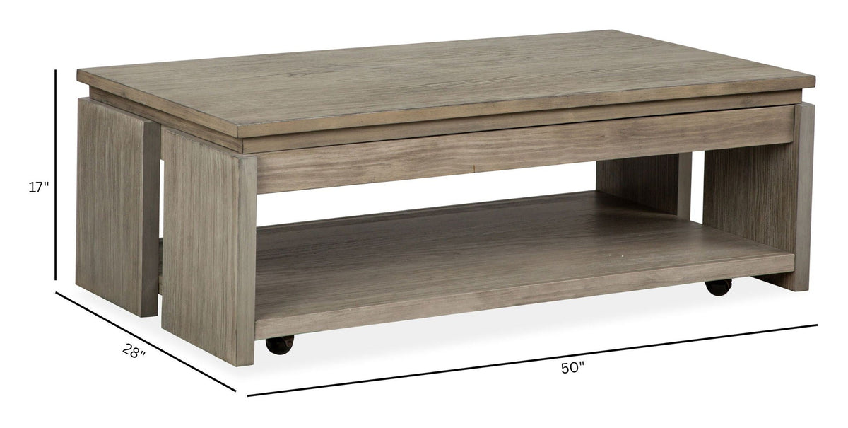 Conrad - Rectangular Lift Top Storage Cocktail Table With Casters - Stone Harbor Gray, photo 7 of 7
