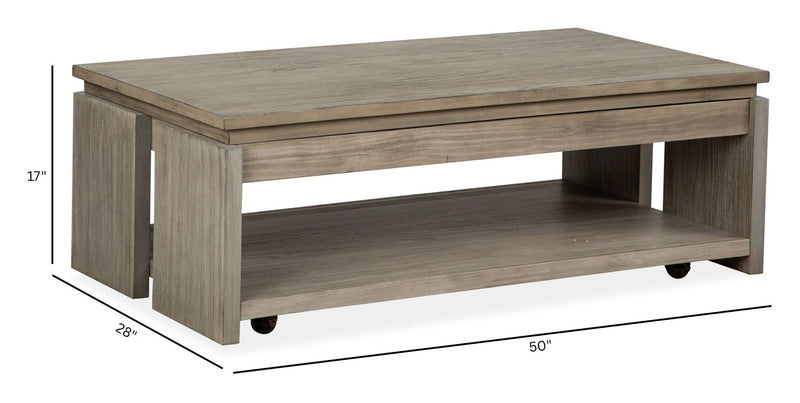 Conrad - Rectangular Lift Top Storage Cocktail Table With Casters - Stone Harbor Gray, photo 7 of 7
