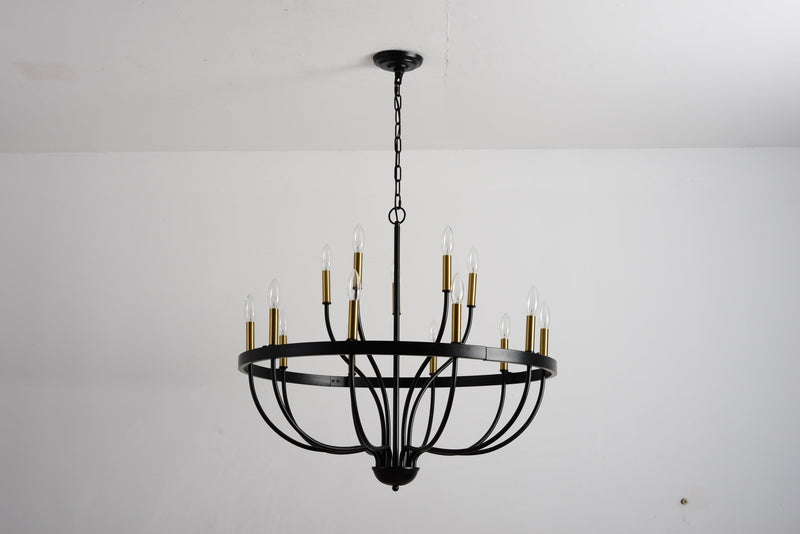 18-Light Industrial Iron Candle Chandelier by HouseOfZazla