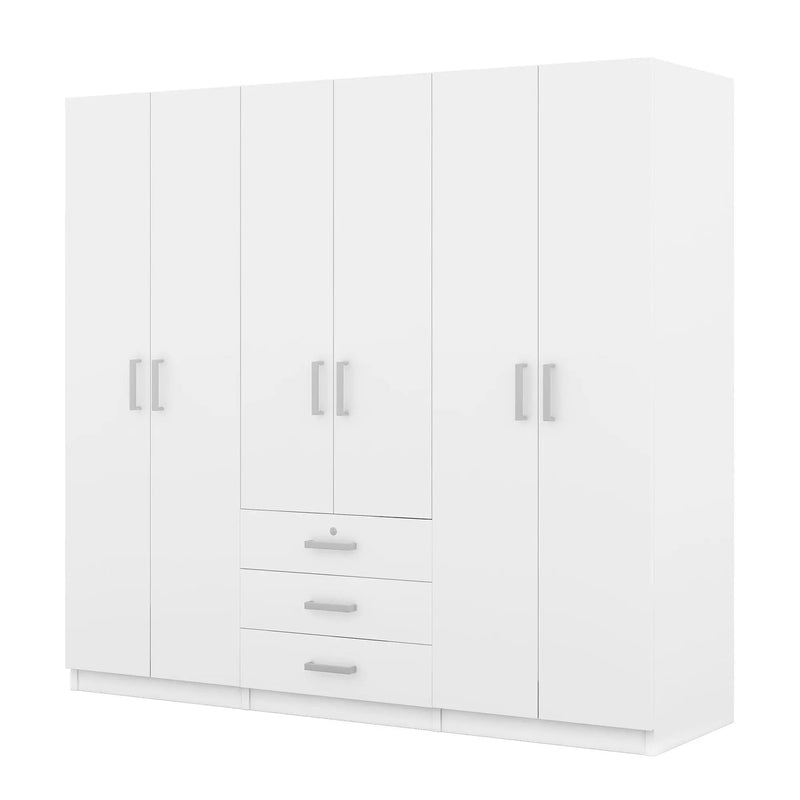 6 Doors Wardrobe Storage For Bedroom, With Big Drawers by HouseOfZazla