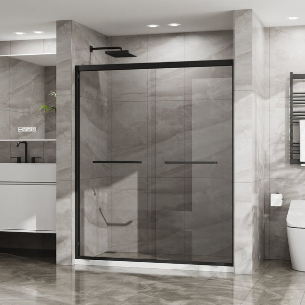 Double Sliding Glass Shower Door with Dual-Direction Opening - Clear Glass, photo 2 of 8