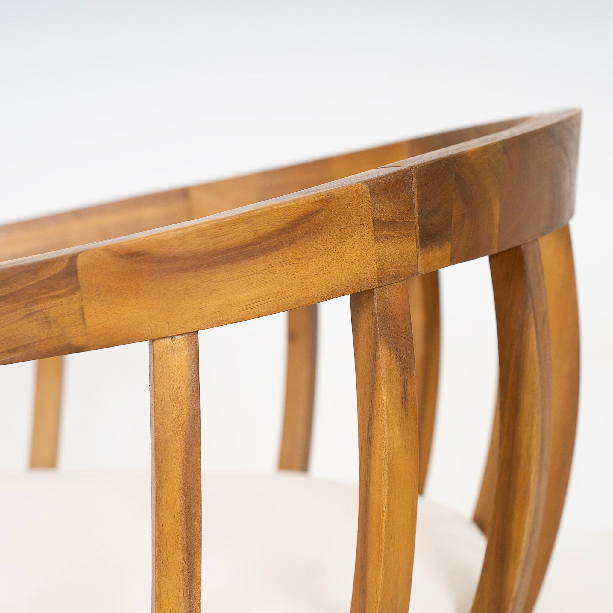 Klismos Dining Armchair (Set of 2) - Teak / Beige by HouseOfZazla