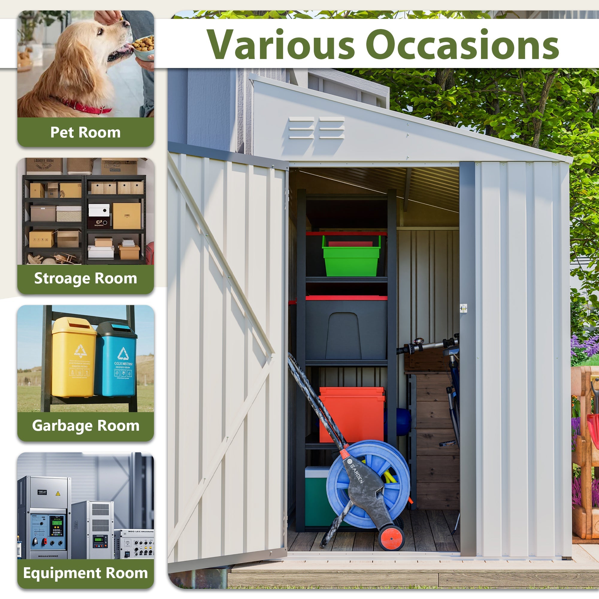 White 4' x 7' Lean-To Storage Shed by HouseOfZazla