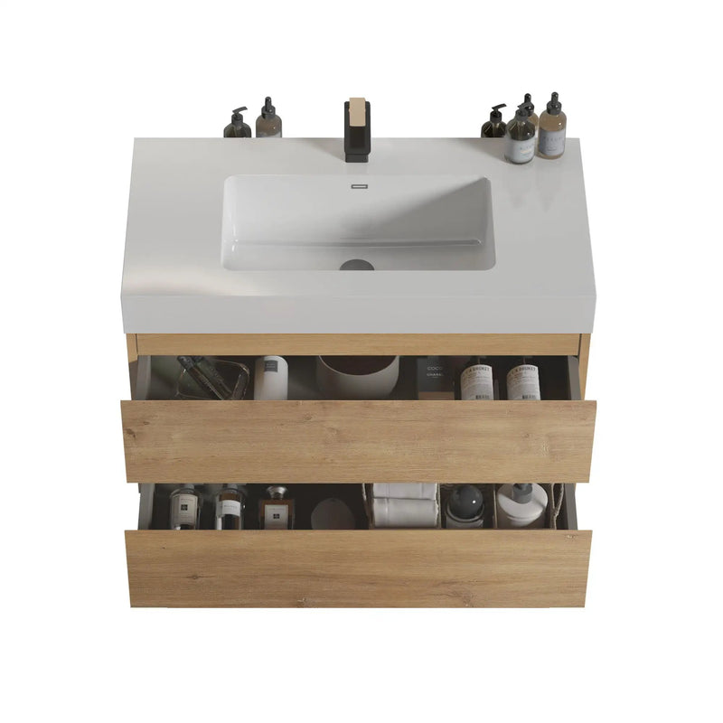 Alice - Bathroom Vanity With Sink, Large Storage Wall Mounted Floating Bathroom Vanity For Modern Bathroom by Unique Piece Furniture