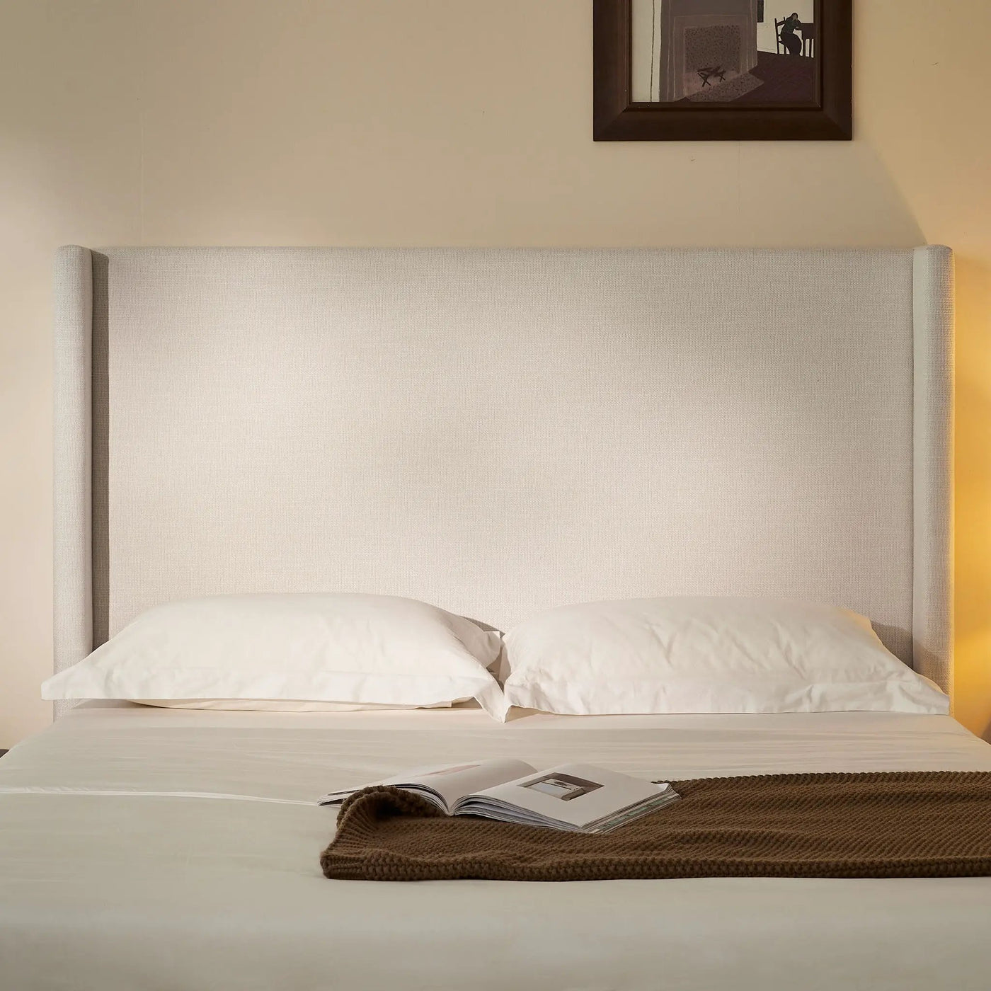 Hosford - Minimalist Upholstered Wingback Bed by HouseOfZazla