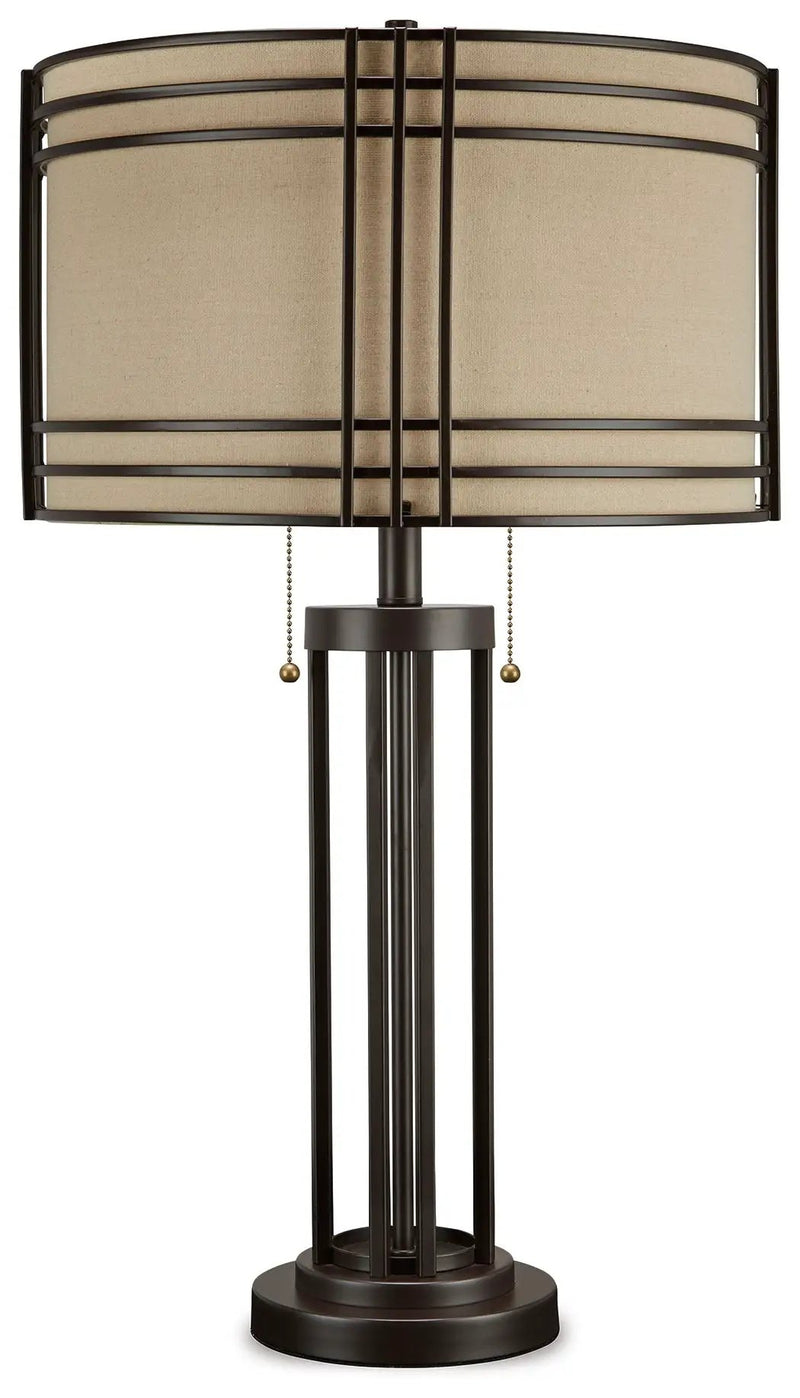 Hanswell - Metal Table Lamp - Dark Brown by Unique Piece Furniture