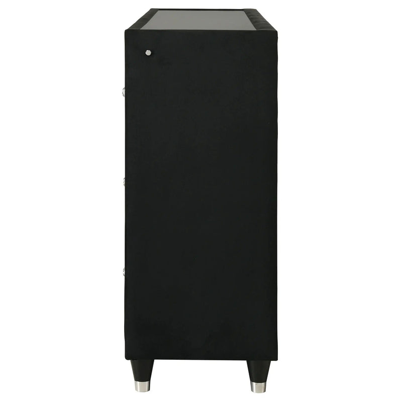Lorient 8-drawer LED Bedroom Flame Box Dresser Black by Unique Piece Furniture
