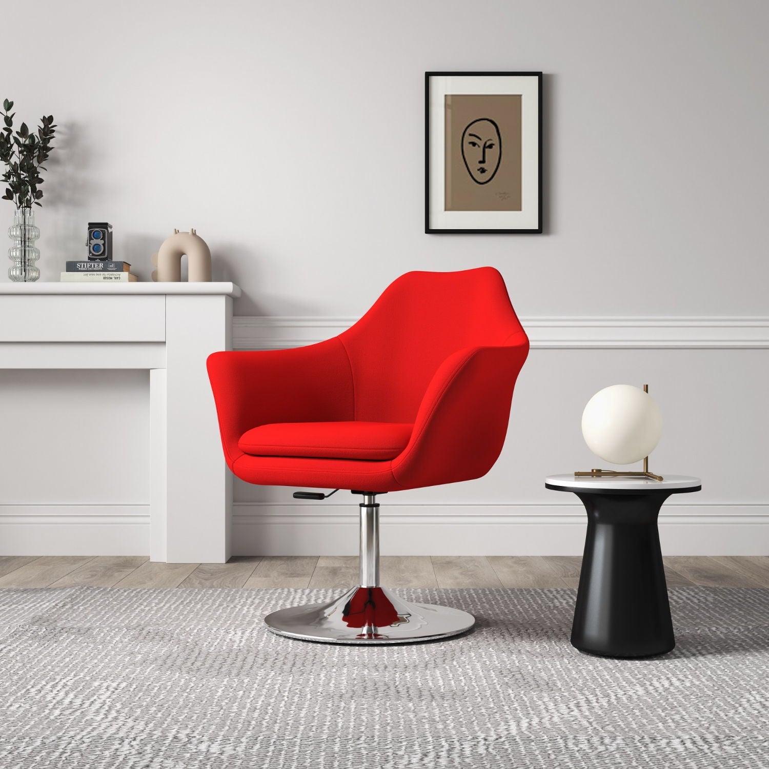 Kinsey - Swivel Lounge Chair - Red by HouseOfZazla