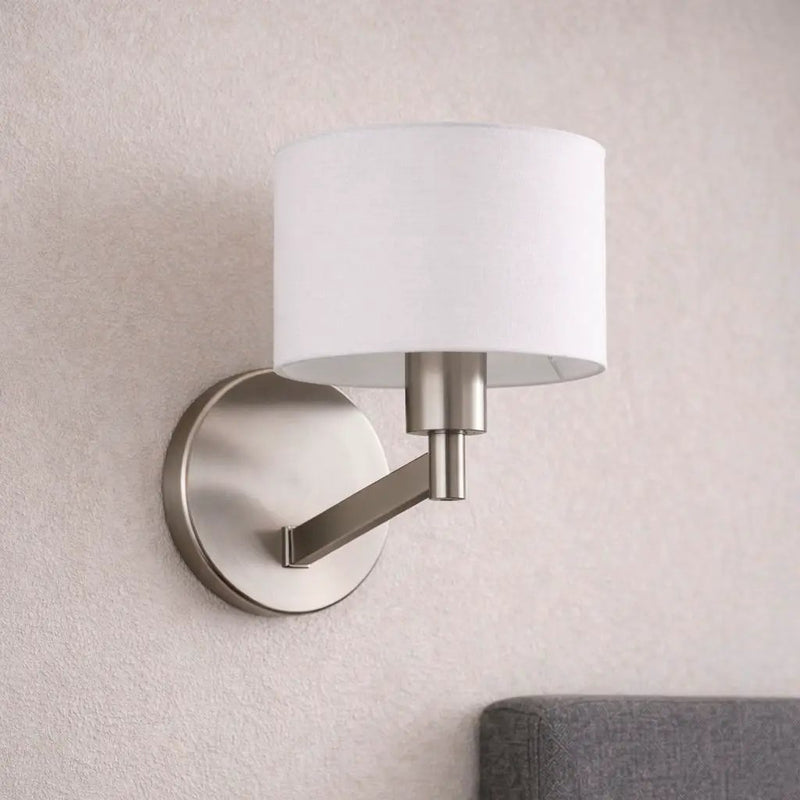 Nebula - Base Wall Lamp With Rotary Switch Shade - Brushed Nickel / Silver / White by Unique Piece Furniture