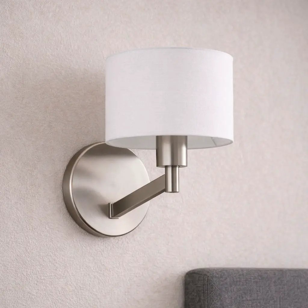Nebula - Base Wall Lamp With Rotary Switch Shade - Brushed Nickel / Silver / White by HouseOfZazla