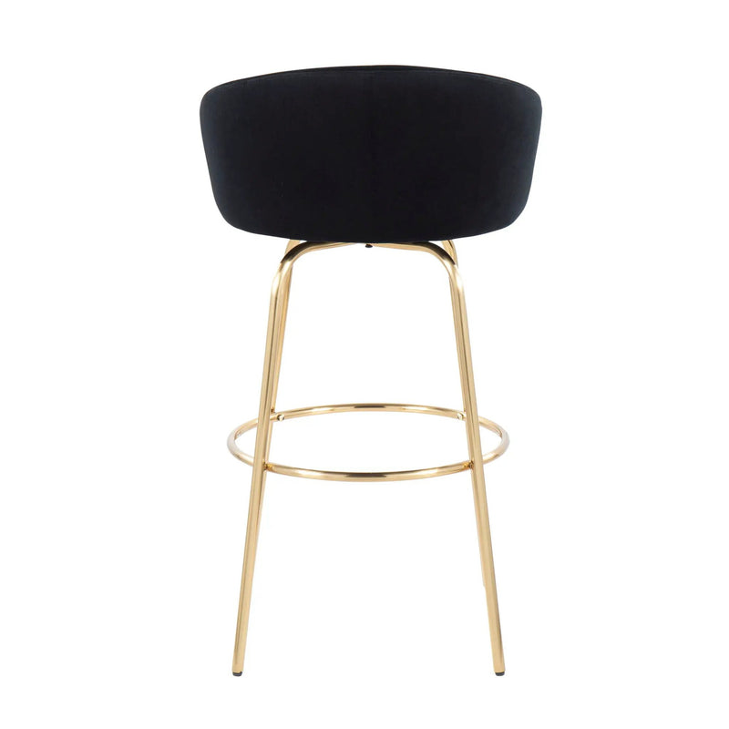 Claire - Contemporary / Glam Fixed Height Bar Stool (Set of 2) Round Footrest (Set of 2) by Unique Piece Furniture