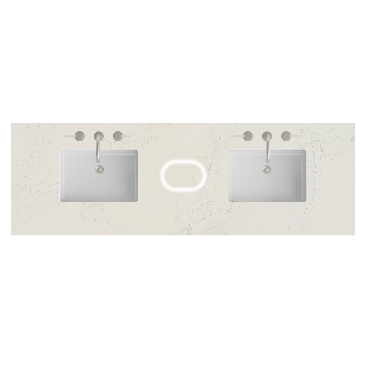 James Martin 72" Double Vanity Top with Siberian (Silestone, FreePower) countertop